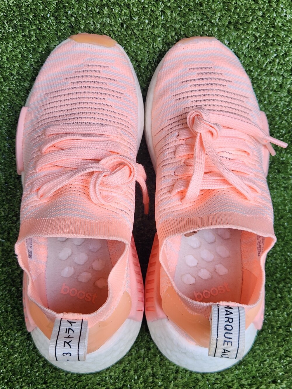 Adidas NMD-R1 Boost Women's Athletic Running/Walking Primeknit Peach Size 6 - Picture 6 of 14